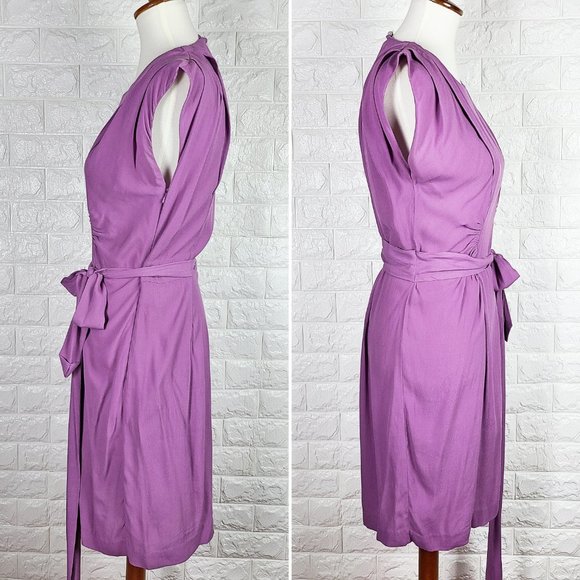 Bimba & Lola Purple Gathered Sheath Dress XS - Picture 3 of 8